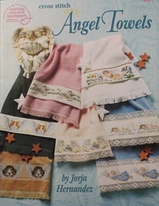 Feline Drive Fabric Counted Cross Stitch Booklet ANGEL TOWELS Cats Dogs Music - Picture 1 of 10