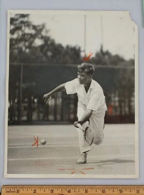 Vintage Type 1 Photo 1930 John Doeg U.S. Open Tennis Champion GOAT Server - Image 1 of 2