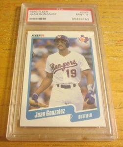 Juan Gonzalez 1990 Fleer #297 ROOKIE PSA 9 MINT Trading Card MLB Rangers - Picture 1 of 2