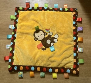 Mary Meyer Taggies Security Blanket Monkey Lovey Plush Satin Tags  2012 Colorful - Picture 1 of 10