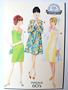 8466 abito slip vintage anni 60 e soprabito trasparente modello McCall's M8466 taglia 8~26 - Foto 1 di 8