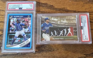 Zwei (2) 2018 Salvador Perez PSA graded Karten: Donruss #190 & Topps PWP-SP - Bild 1 von 5
