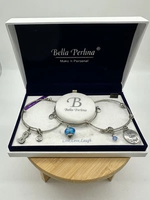 Juego de 3 brazaletes Bella Perlina Live Laugh Love Silvertone dijes en caja LEER Foto 1 de 4