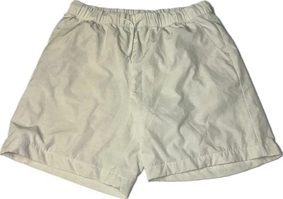 Roupa de banho masculina branca uso original tamanho M forrada shorts corrida - Imagem 1 de 4