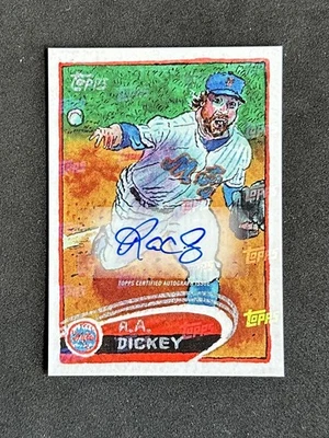 2025 Topps Shoebox Treasures R.A. Dickey #90A autógrafo Topps logotipo laminado/35 Foto 1 de 2