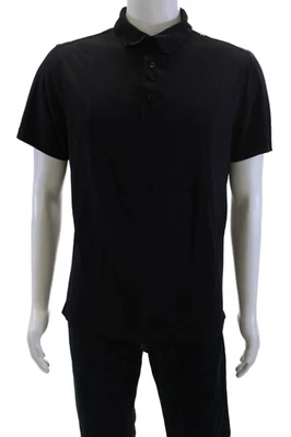 Camisa Polo Lululemon Para Hombres Cuello a Rayas Manga Corta Negra Talla XL Foto 1 de 4
