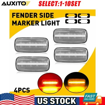 Fit 2010-2018 Dodge Ram 2500 3500 Dually Bed Clear LED Side Marker Light 4-20X - Image 1 of 4