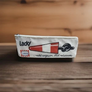 LANGNESE | WERBUNG | EIS: „LACKY“ | RARITÄT | FEDERTASCHE | 1980er JAHRE - Bild 1 von 8