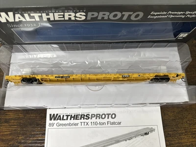 Walthers PROTO 920-104602 89’ Greenbrier TTX-JTTX 110-Ton Flatcar #136197 NIB CC - Image 1 of 4