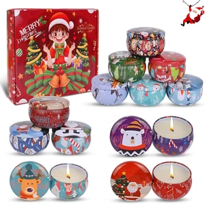 Candele Profumate Natalizie,12 Set Regalo Di Candele Profumate, Naturale Candele - Foto 1 di 12