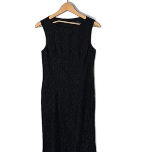 Vestido Flavio Castellani Mujer Talla 6 EE. UU. Sin Mangas Funda Encaje Negro * - Imagen 1 de 5