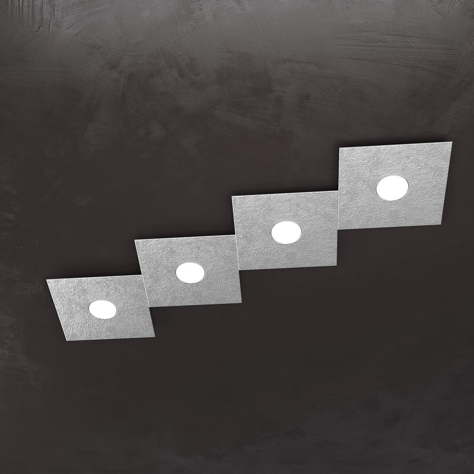 Applique Moderna Eccentric Metallo Foglia Argento 4 Luci Gx53 - Immagine 1 di 1