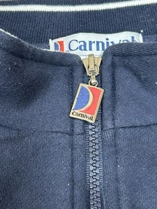 L/XL Carnival Cruise Men’s Quarter Zip Pullover Sweatshirt Navy Classic Casual - Picture 1 of 10