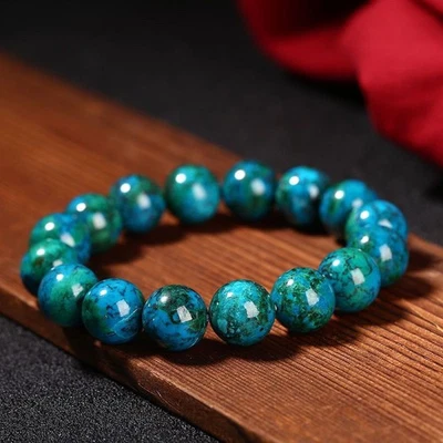 Natural Turquoise Bead Bracelet Handmade Tibetan Buddhist Prayer Unique Gift - Image 1 of 4