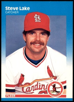 Steve Lake St Louis Cardinals 1987 Fleer #300 MLB Baseball Card - Image 1 of 2