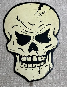 Vintage Amscan Totenkopf leuchtet im Dunkeln Halloween Deko groß 18" Skelett - Bild 1 von 3