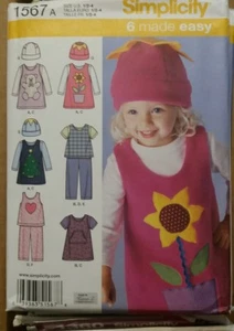 simplicity sewing Pattern 6 made easy 1567 size 1/2-4 - Picture 1 of 2