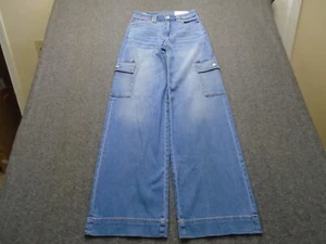 Pantalones de mezclilla American Eagle para mujer 2 azules tiro alto holgados pierna ancha X carga larga nuevos - Imagen 1 de 14
