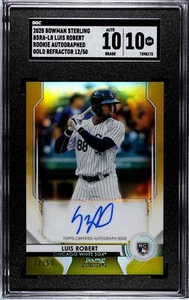2020 Bowman Sterling Luis Robert Rookie Rifrattore Oro Auto RC #12/50 SGC 10 GEM - Foto 1 di 2