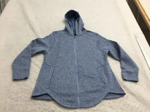 Eddie Bauer Full Zip Hooded Sweater Womens 2XL Blue Pockets Longer - Picture 1 of 13