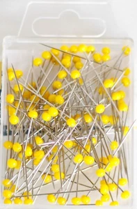 Glaskopfstecknadel Stecknadel gelb 20g 4,3 cm Glaskopf  Stahl Top Qualität  - Bild 1 von 1
