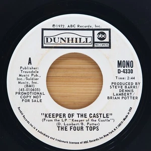 THE FOUR TOPS - KEEPER OF THE CASTLE - SOUL 45 - PROMO DUNHILL ABC - Foto 1 di 2