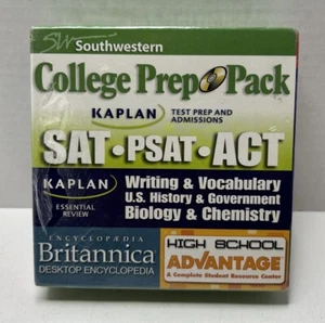 College Prep Pack SAT, PSAT, ACT - 7 CD ROMS 2007 Southwestern Co. Kaplan T12 - Foto 1 di 7
