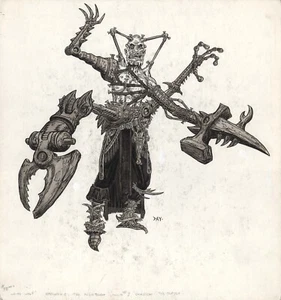 DAN DAY WHITE WOLF TOME OF HORRORS 2 ILLUSTRATION #3 THE N'GATHAN CHAADON - Picture 1 of 1