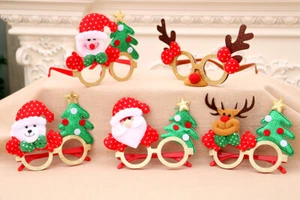 5 Pairs Christmas Glasses Frames Glitter Christmas Decoration glasses for kids - Picture 1 of 7