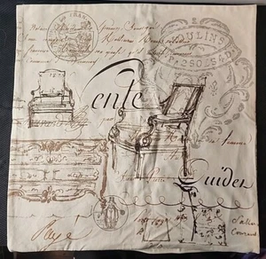Seltener Pottery Barn Kissenbezug Französisch 20x20" Vente Viktorianische Stühle - Bild 1 von 9