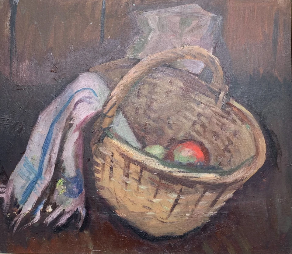 Belle peinture à l'huile impressionnisme art scolaire russe milieu du XXe siècle - Photo 1/4