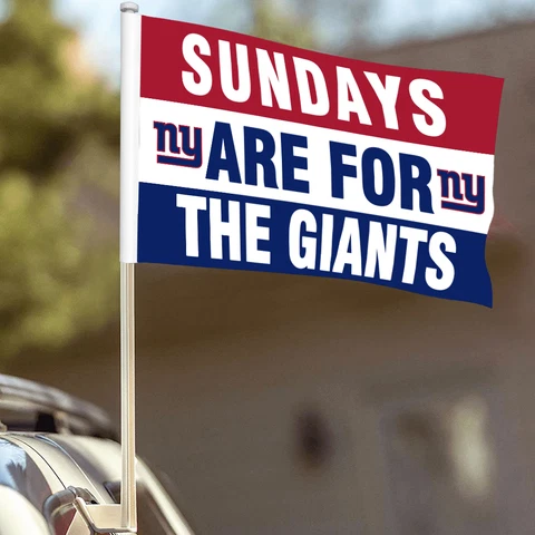 2PCS New York Giants 2-Sided Car Flags Sundays Are for The Giants 12*18in Cover