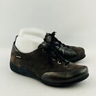 Womens 6.5 Mephisto Mobils Brown Suede Metallic Pewter Leather Lace Up Oxford