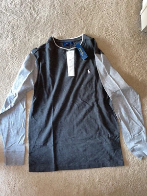 Camiseta Polo Ralph Lauren Gris Manga Larga Niños Talla XL 18-20 “NUEVA CON ETIQUETAS” Foto 1 de 3