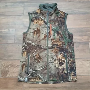 Icebreaker Merino Wool Vest Mens Medium Brown Camo Hunting Realtree Xtra Zip - Picture 1 of 10