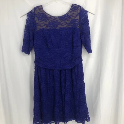 Vestido Kiyonna 4X Mademoiselle Azul Encaje Romántico Manga 3/4 Cuello Redondo 4X Foto 1 de 4