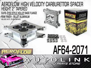 Aeroflow 2 in. Tapered High Velocity Carby Spacer Billet for Holley 4150 Flange - Picture 1 of 11