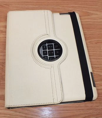 Genuine Targus (AKB34) Cream Color Leather Rotating Bluetooth Keyboard **READ**  - Image 1 of 4