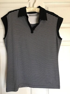Top deportivo informal de golf Kate Lord para mujer sin mangas azul marino blanco a rayas talla  Foto 1 de 4