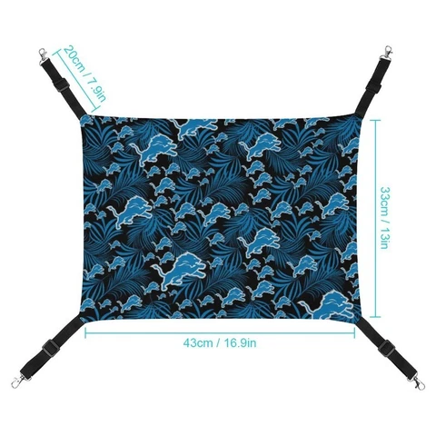 Detroit Lions Portable Travel Pet Hammock Cat Hanging Bed Hammock Mat Cover