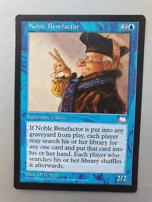 Noble Benefactor, MTG Weatherlight (1997) Uncommon Blue Creature NM - Image 1 of 2