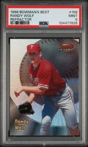 PSA 9 MINT! RANDY WOLF 1998 BOWMAN'S BEST REFRACTOR ROOKIE CARD /400 #158 RC B - Bild 1 von 2