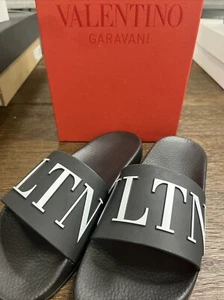 Valentino Garavani Men Black Slide Slippers Sandals Shoes Size IT 40 NIB - Picture 1 of 4