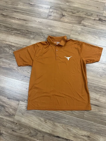 Texas Longhorns Shirt Mens L Orange Polo Football Golf Basketball, Fast Ship Cover