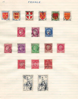 FRANCE  Very Fine Used Stamps Hinged on list # 15 - Image 1 of 4