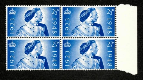 Great Britain 1948 - King George Royal Wedding - Block of 4 - Scott 234 - MNH Cover