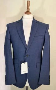 Trussardi Collection Wool Check Tailored Fit Blazer Jacket Blue Size uk 38 eu 48 - Picture 1 of 9