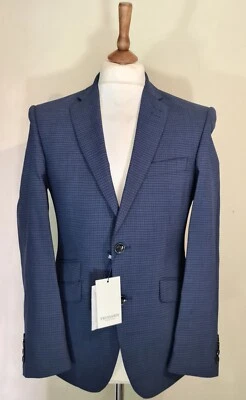 Trussardi Collection Wool Check Tailored Fit Blazer Jacket Blue Size uk 38 eu 48 - Image 1 of 4
