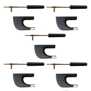 5x Bajo doble vertical rana botón abulón de madera de ébano en blanco estilo alemán deslizable - Imagen 1 de 2