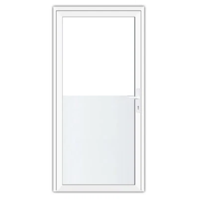 Nebeneingangstür Nebentür Tür Türe Alu 1/2 Klarglas 1/2 Füllung innenöffnend - Bild 1 von 4